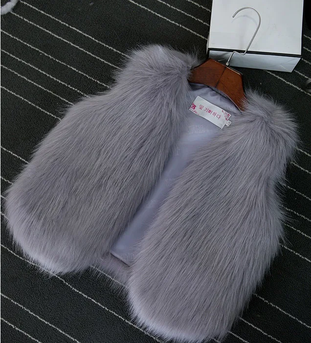 Европейский стиль детский меховой жилет модное пальто из искусственного меха