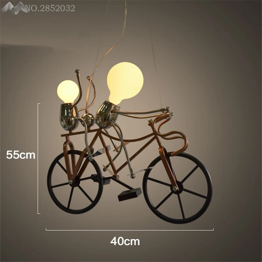 Modern creative cute cartoon knight bike pendant lamp iron light for living room kids bedroom home lighting fixtures | Лампы и