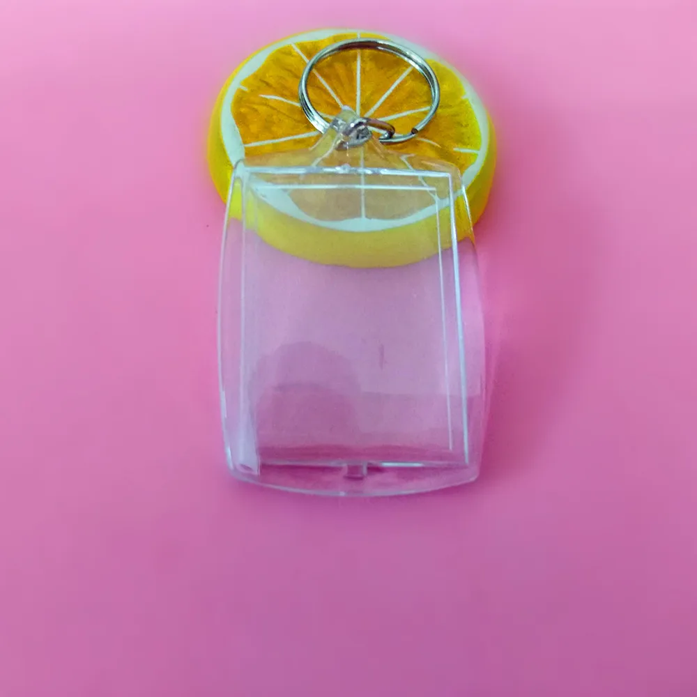 5 шт./лот прямоугольник прозрачная акриловая вставка фоторамка брелок для ключей