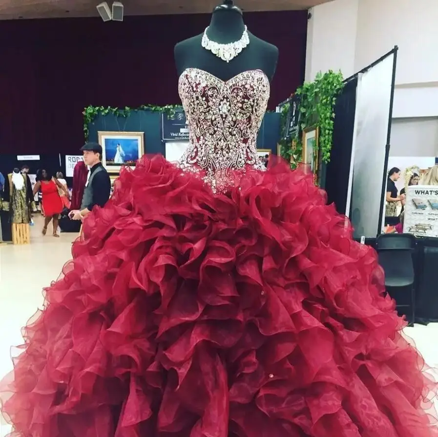 Same as picture Милое Голубое Бальное Платье с вырезом павлина и длинными рукавами, Пышное Платье с кристаллами, платье с оборками для девочек 16 лет - Цвет: Same as picture