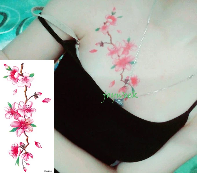 Waterproof Temporary Tattoo Sticker blue peony rose lotus plum flowers tatto stickers flash tatoo fake tattoos for women girl 17 | Красота и