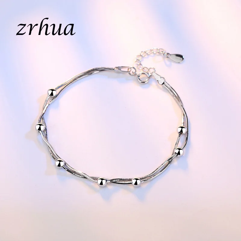 ZRHUA серебро 925 ювелирные изделия женский браслет для свадьбы блестящий циркон