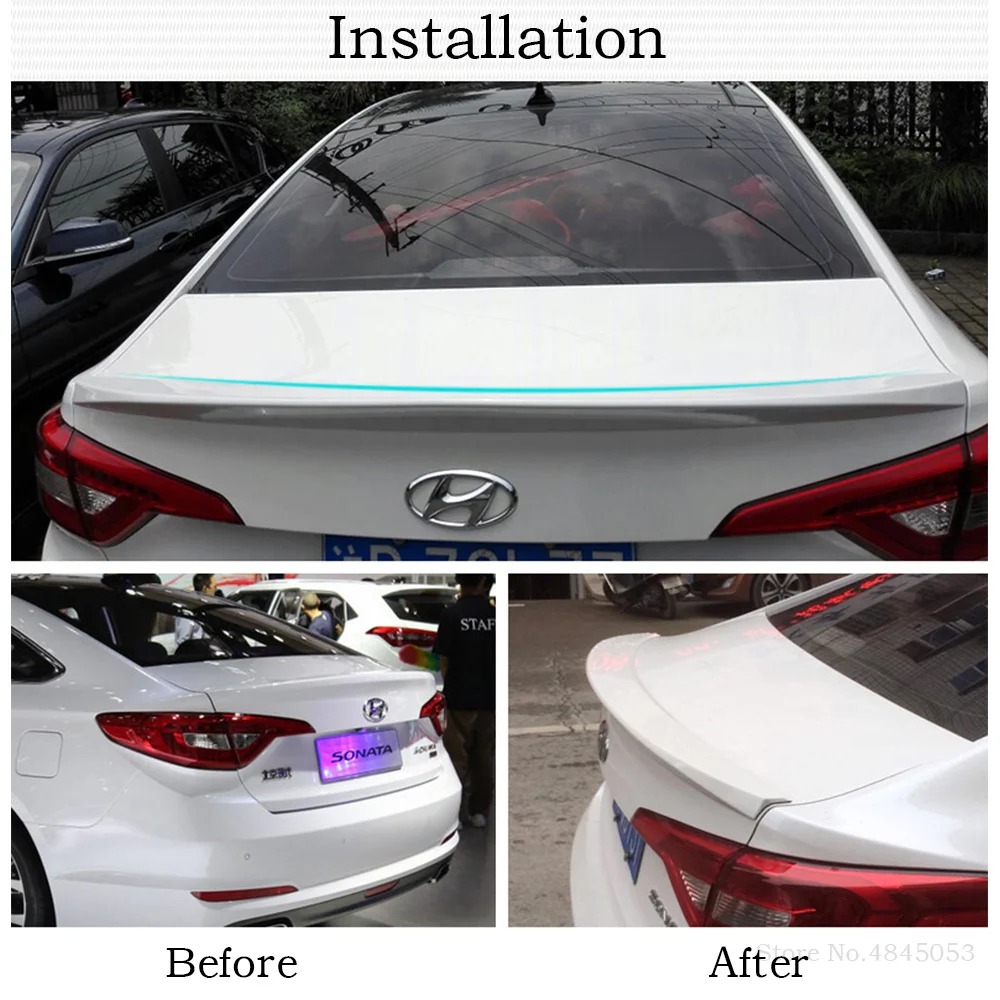 Для Hyundai Sonata 2015 2016 2017 ABS пластик задний багажник для губ загрузки крыло