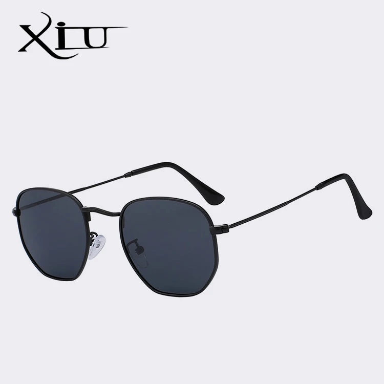 Black w black XIU поляризованные солнцезащитные очки мужские винтажные брендовые дизайнерские очки модные мужские летние солнцезащитные очки наивысшего качества UV400 - Цвет линз: Black w black