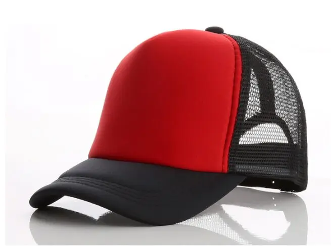 black and red 5 шт./партия, летние мужские повседневные сетчатые бейсболки для взрослых, с принтом «сделай сам», индивидуальный дизайн логотипа, бейсболки, кепки, кепки, пляжные бейсболки - Цвет: black and red