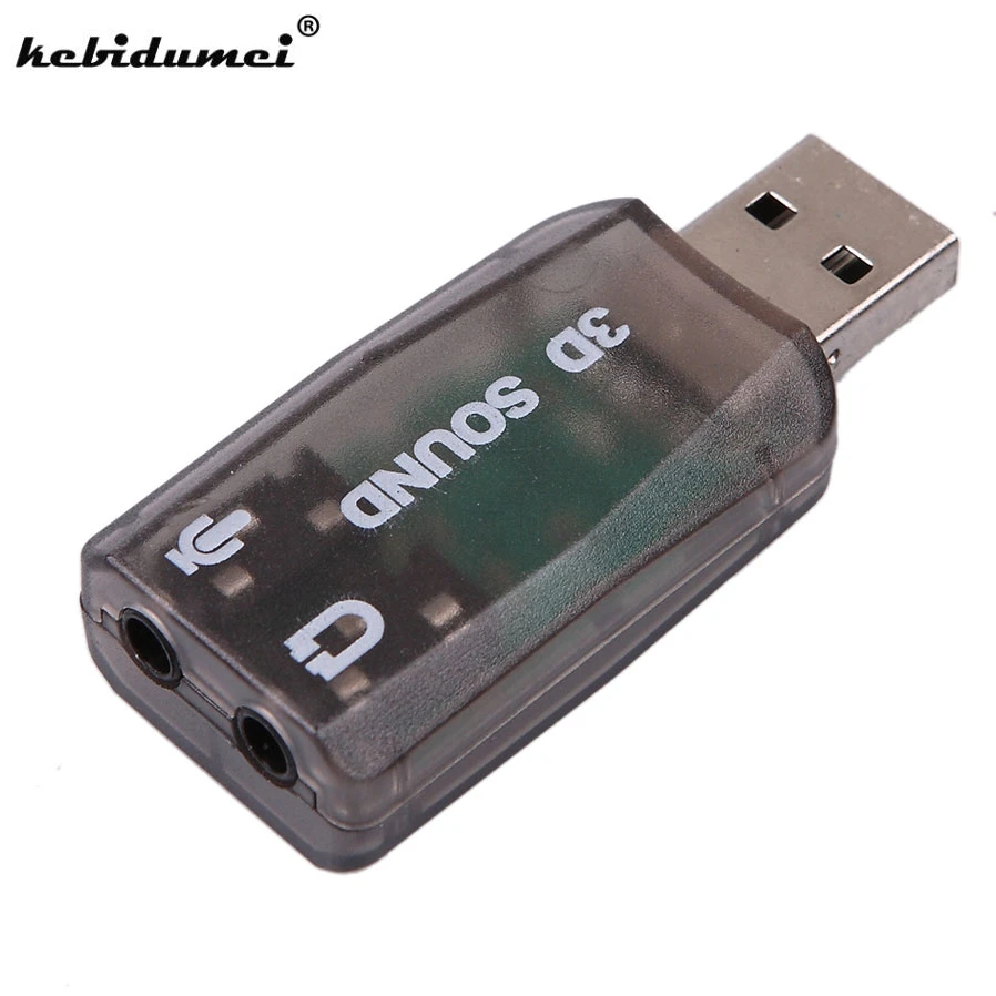 Kebidumei новая внешняя звуковая карта USB 2 0 3D Аудио 5 1 адаптер 3 мм микрофон динамик