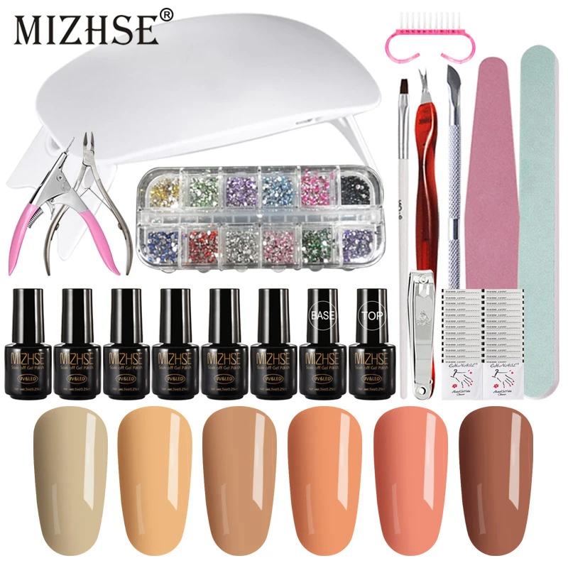 MIZHSE 20 шт./компл. набор Mnicure 6 Вт УФ светодиодная лампа с полным набором