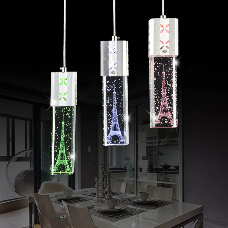 Кухня Led Эйфелева башня кристалл подвеска огни современные пузырь подвесные