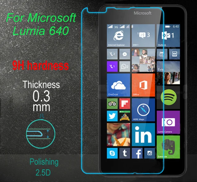 2 шт Защитная пленка из закаленного стекла для microsoft lumia 640 9 H 0 3 мм