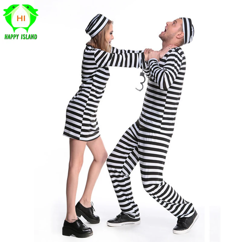 Новинка 2020 женская и мужская униформа в стиле заключенного костюм на Хэллоуин