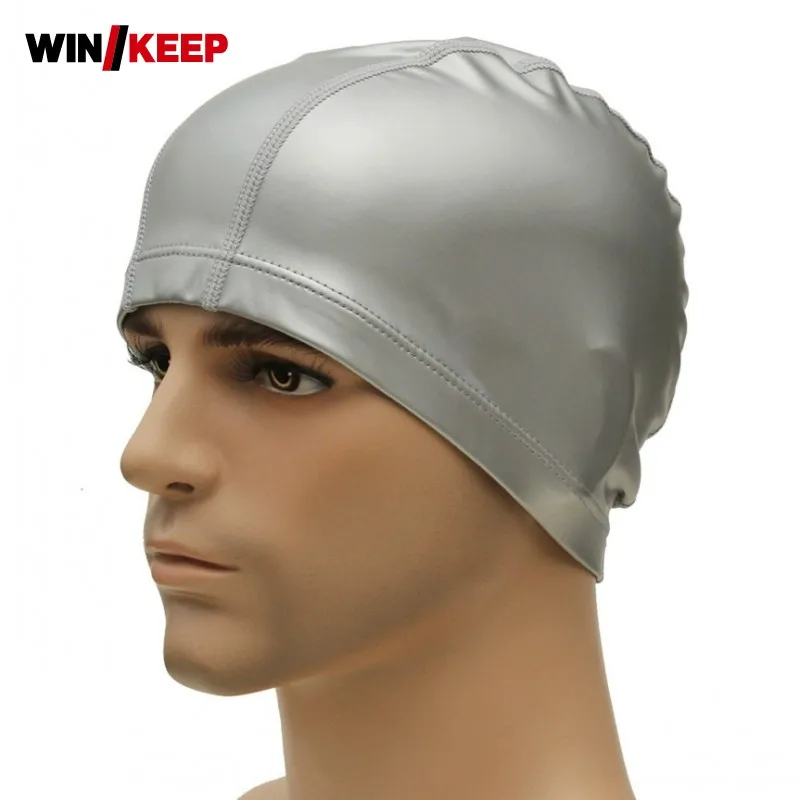 Шапка для плавания унисекс однотонная шапка с длинными волосами мужчин и женщин