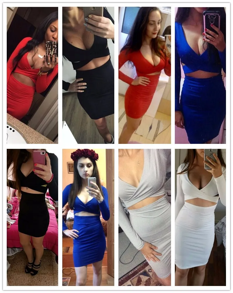 ForeFair с длинным рукавом Bodycon Midi Бандажное платье для женщин хлопок эластичные элегантные сексуальные платья белый черный красный Женское зимнее платье