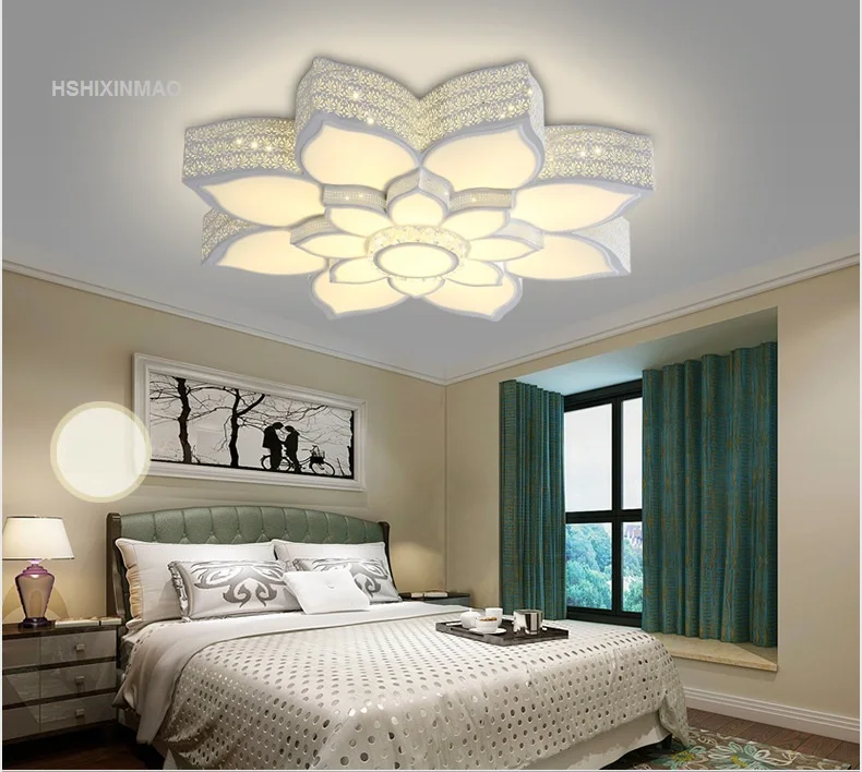 Lotus crystal LED ceiling lamp home living room bedroom study restaurant lights commercial places illumination Ceiling light | Освещение