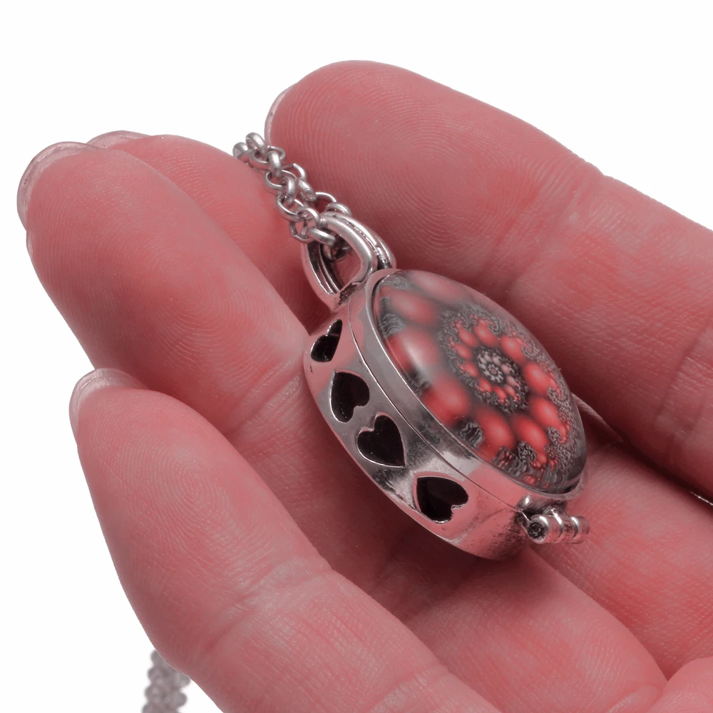 Аромат духов кулон Цепочки и ожерелья с пеной 25 мм Стекло Талисманы снег дом