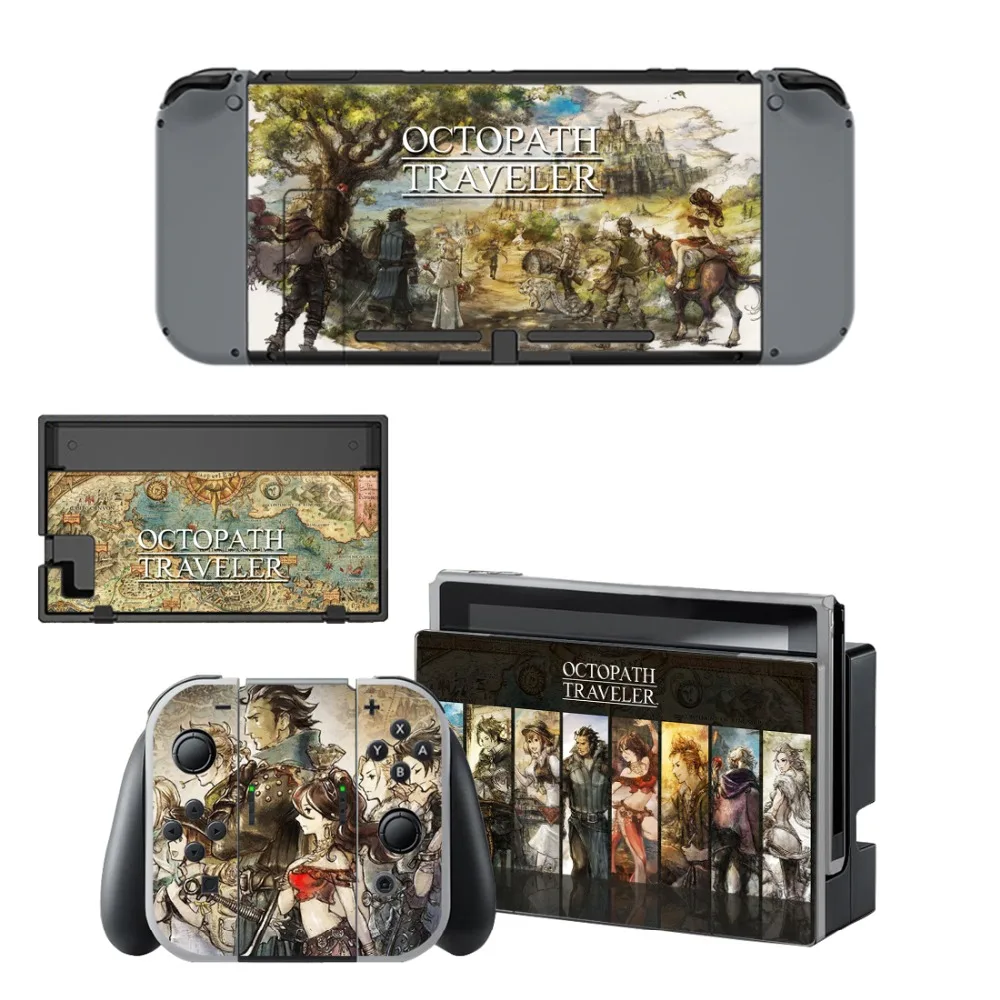 Octopath путешественник кожи Стикеры vinilo для NintendoSwitch перечисленные s скины Nintendo Switch NS