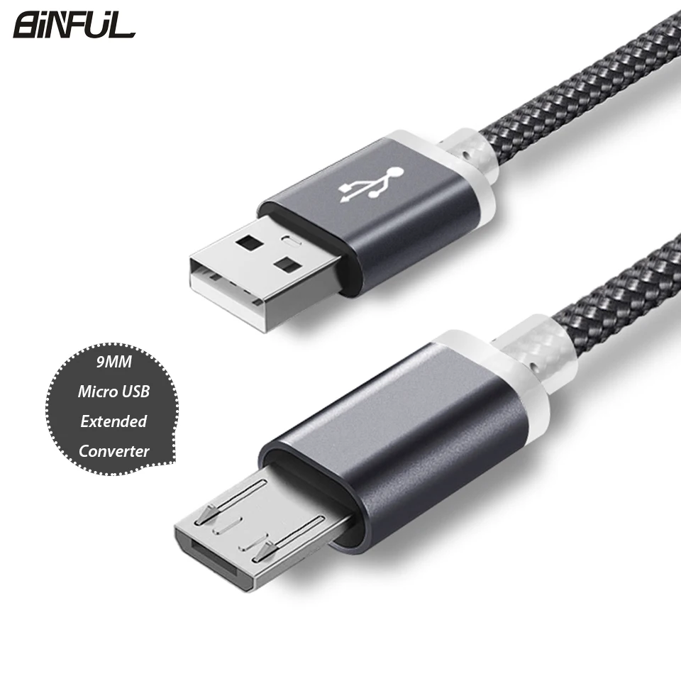 Сверхдлинный зарядный кабель Micro USB для Oukitel C11 Blackview A20 Doogee длина 25 см 2 м/3 м 9 мм