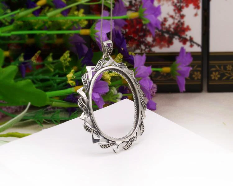 Женская подвеска из серебра 100% пробы овальная основа 925X28 6 мм|diy jewelry accessories|jewelry
