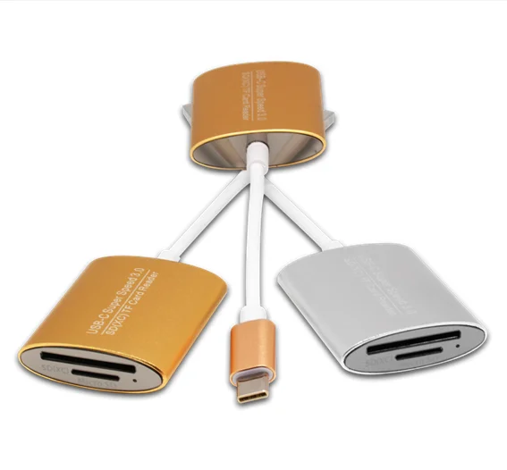 

Высокоскоростной кардридер USB Type-C на 3,0 SD/TF, 2 в 1, кардридер из сплава