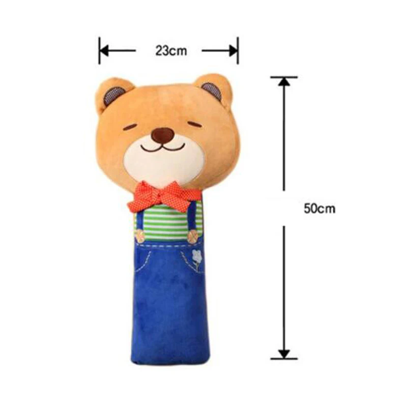 Bear BROSHOO/милое PP хлопковое детское автомобильное сиденье с мультипликационным рисунком, чехол для ремня, подплечники, Детская Автомобильная подушка, подкладка, ремень для сиденья, автомобильный стиль - Название цвета: Bear
