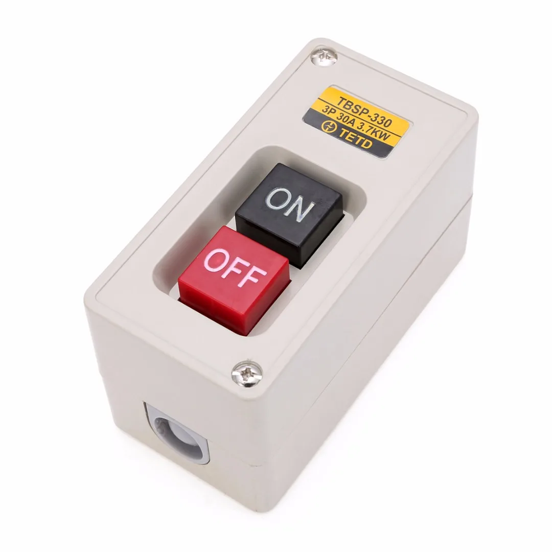 TBSP-330 3 фазный переключатель 3.7Kw 30A Мощность кнопочный переключатель станция вкл/выкл замок Tend для механического оборудования