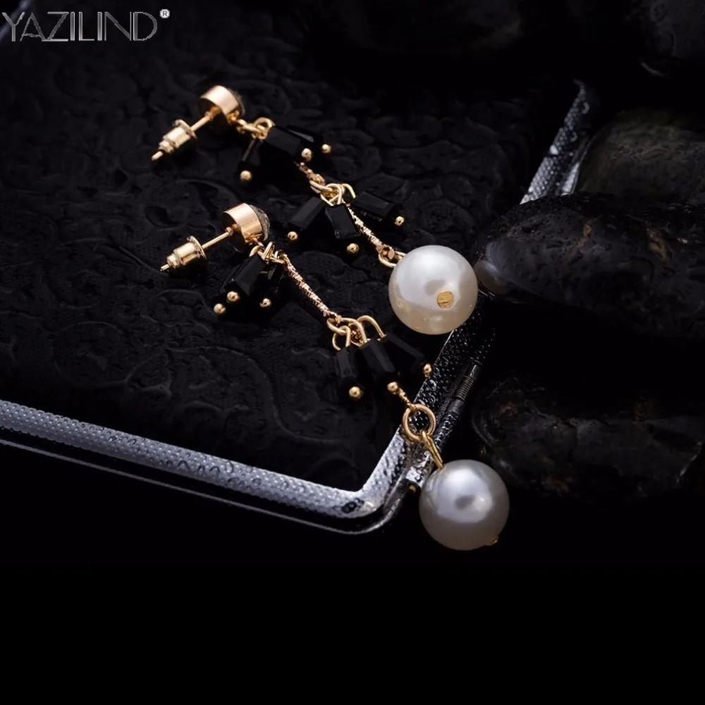YAZILIND Ethnic Bohemia Tassel Charms Vintage Large Drop Dangle Earrings for Women Black Crystal Ear Brand Jewelry Bijoux | Украшения и