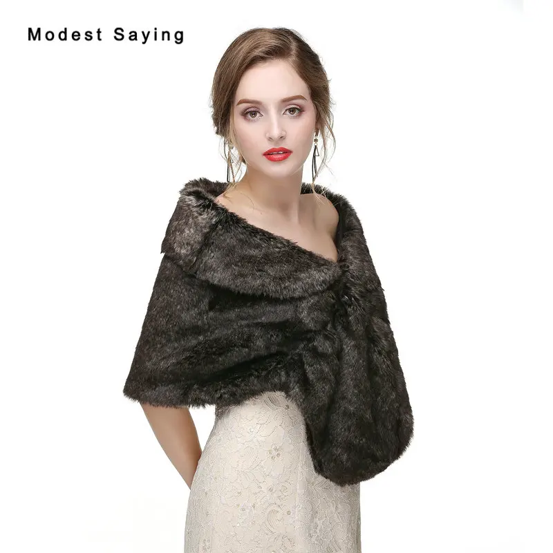 

New 2017 Winter Faux Fur Wedding Wraps Fashion Imitation Mink Hair Bridal Shrugs Shawls Warm Boleros Coat Wedding Accessories