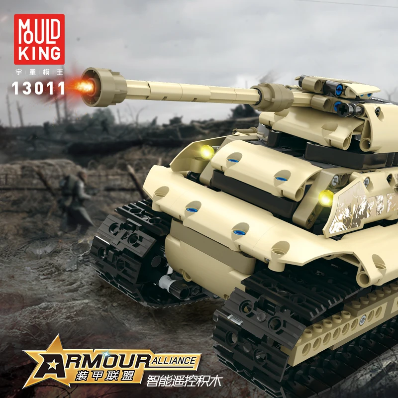 Форма King Technic 13011 Armour Alliance Tank m1a2 Rc блоки военные серии, военные строительные блоки, пульт дистанционного управления, грузовик, кирпич
