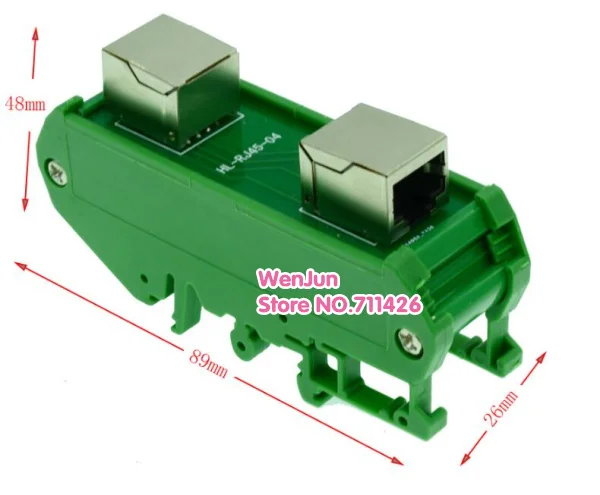 2 x RJ45 female 8P8C горизонтальная плата с монтажным кронштейном Din рейки и монтажной