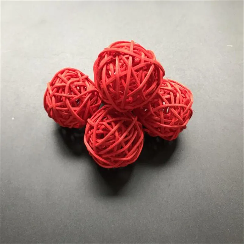 35pcs Red Rattan Ball for LED String Lights Garlands Holiday Wedding Party Decoration LED String Christmas Fairy Light