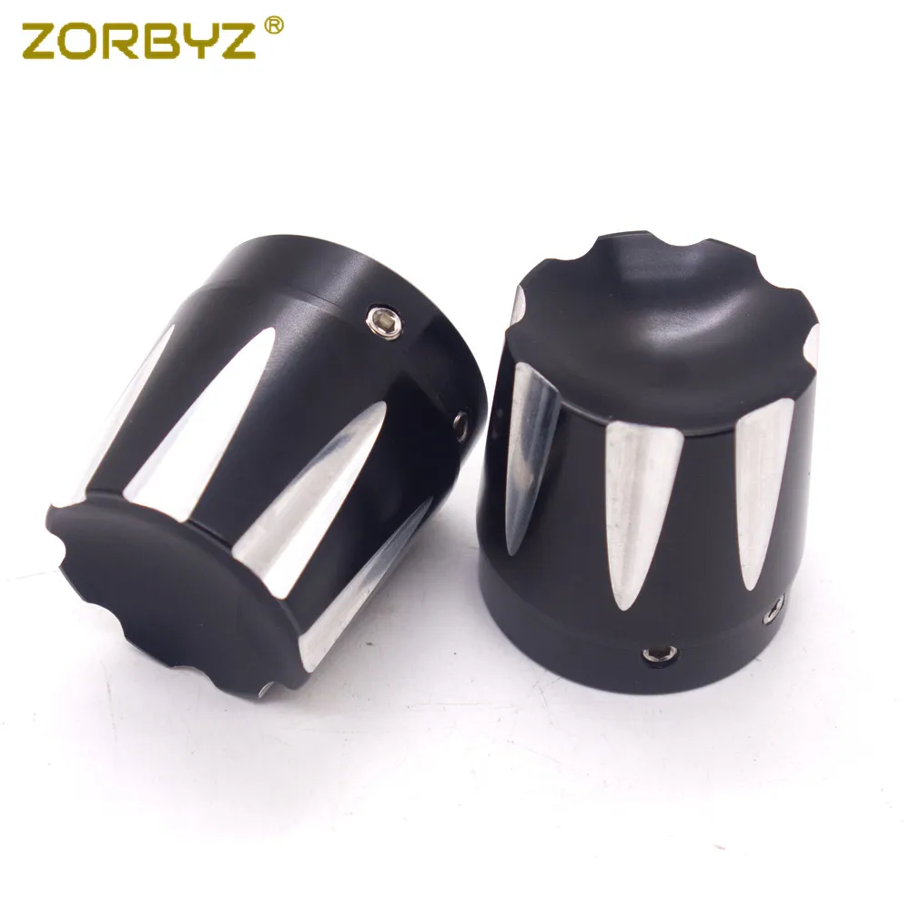 ZORBYZ черная крышка гайки для передней оси с ЧПУ Harley Dyna Road Glide King FLHT|edge cut|axle capsaxle cap nut