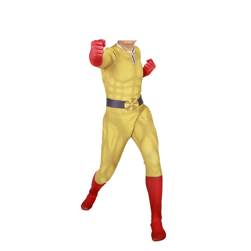 Kids Adult Game Bodysuit ONE PUNCH-MAN Cosplay Halloween Japanese Anime One Punch-Man Super Hero Zentai Costum Jumpsuits | Тематическая