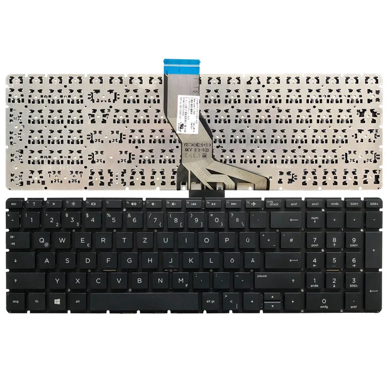 Немецкая клавиатура для ноутбука HP 15 bs bs000 bs100 bs500 bs600 bs0xx с верхней крышкой без