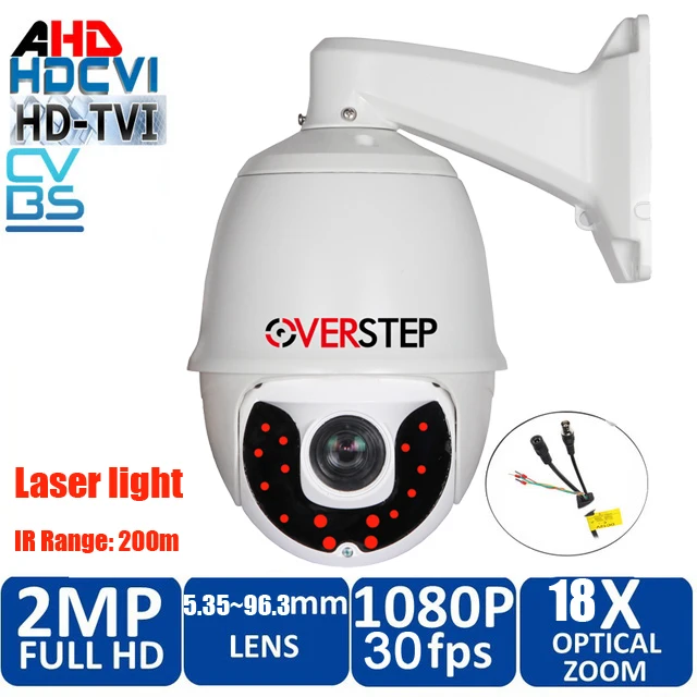 

1080P 2MP waterproof Security PTZ Cameras Dome Pan/Tilt/Zoom 18X laser CVI/AHD/TVI HD Camera support 200m night vision