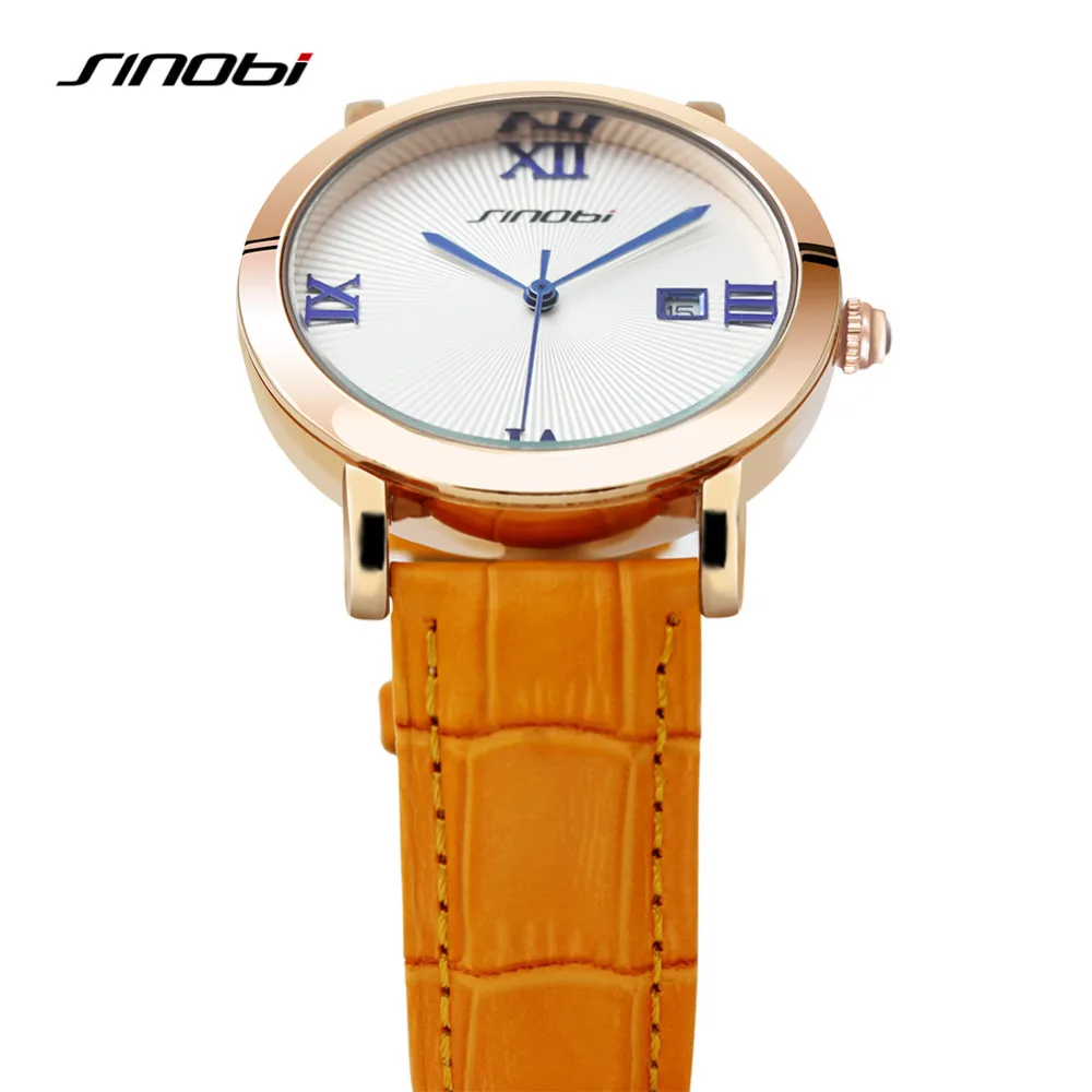 SINOBI Top Brand Женские Антикварные Розовое Золото Браслет Наручные Часы Женщины Моды