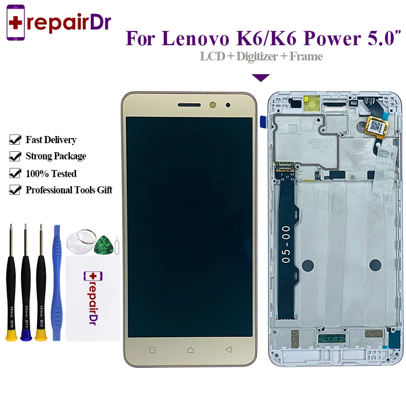 Оригинальный ЖК дисплей для Lenovo K6 Power дигитайзер сенсорного экрана в сборе с