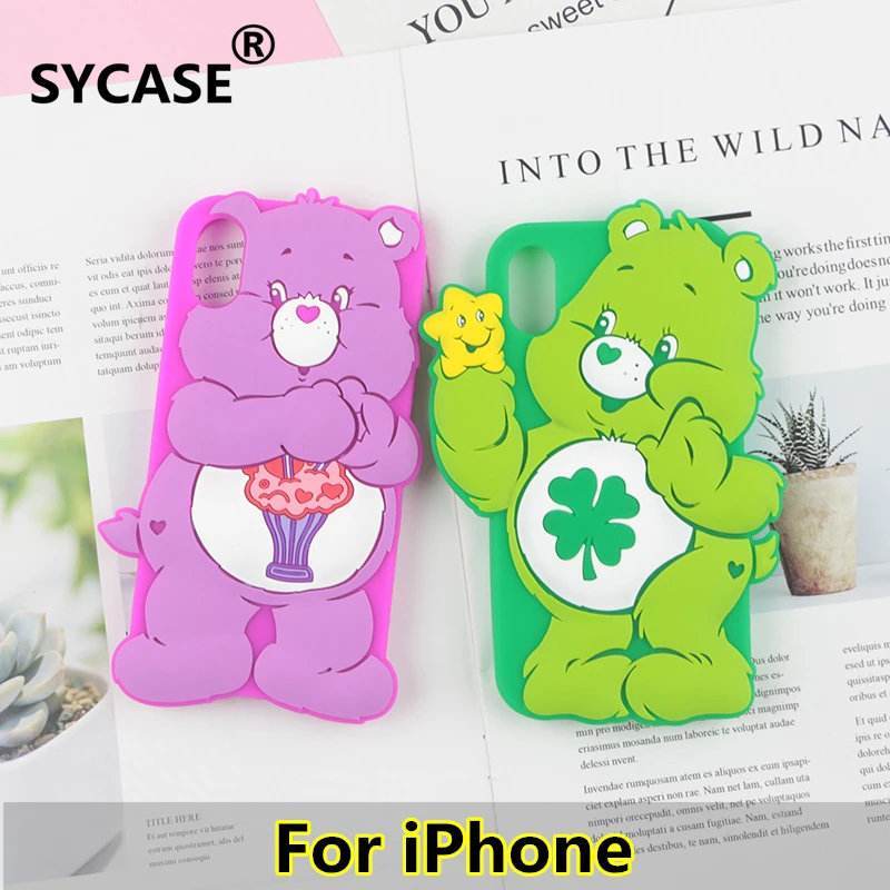 Чехол SY милый чехол для iPhone 6 6s 7 8 Plus X силиконовый на заднюю панель