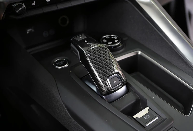 Carbon Fiber Color Interior Gear Shifter Decorative Frame Cover Trim For Peugeot 3008 GT 5008 2017 2018 | Автомобили и мотоциклы