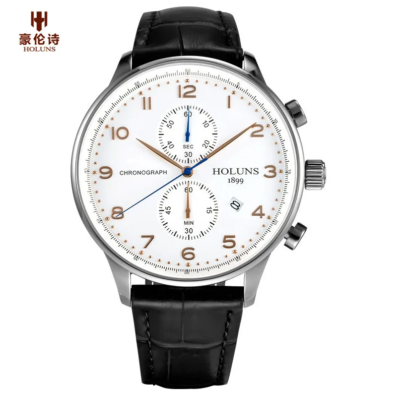 HOLUNS лучший бренд класса люкс Для мужчин часы Водонепроницаемый наручные Дата