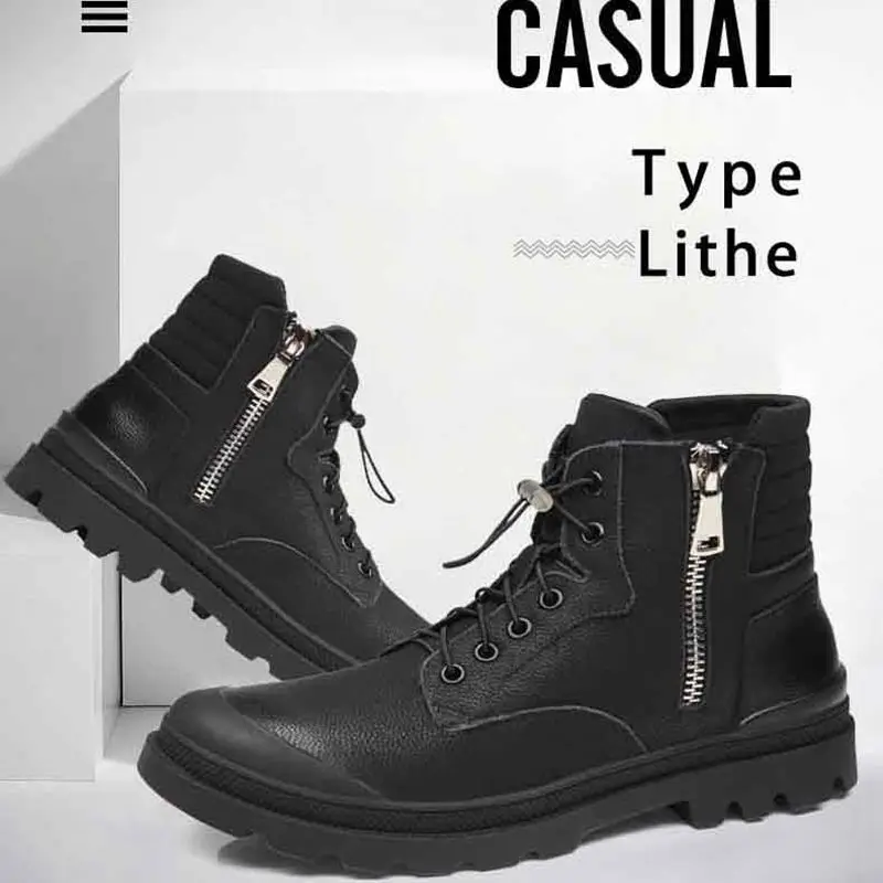 Мужские зимние ботинки из натуральной кожи высокого качества Ботильоны Сезон весна осень Мужская деловая