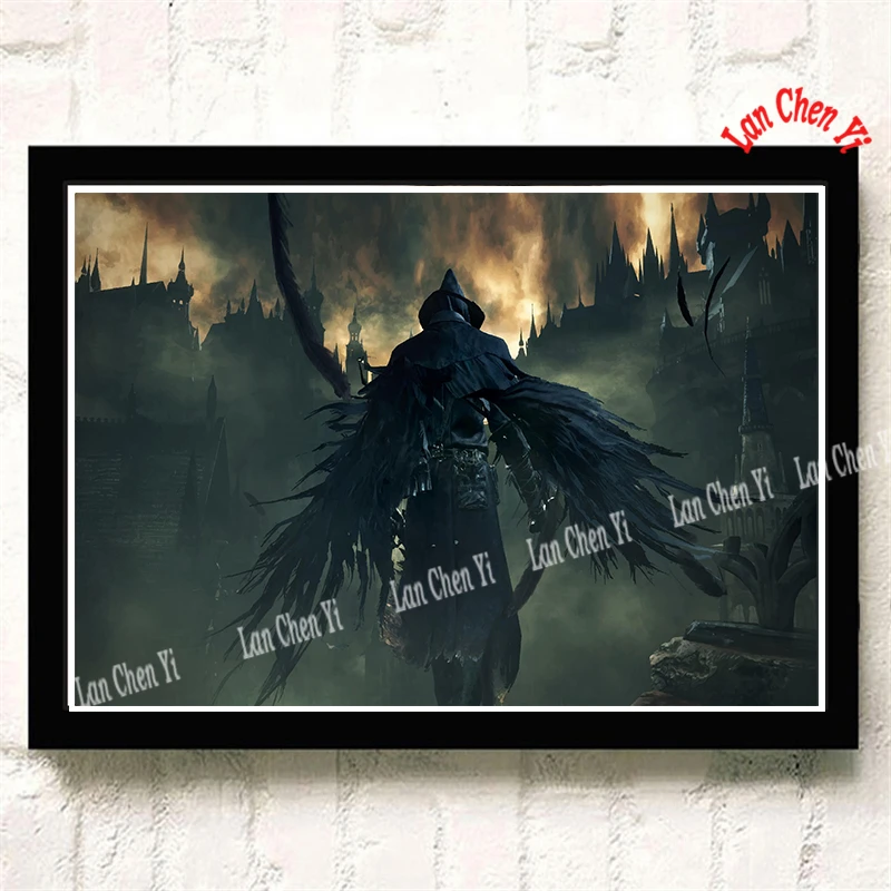 Небесно-голубой Бумага с покрытием Bloodborne, плакат, офисный подарок, столовая, домашний декор, настенная наклейка, дизайн - Цвет: Небесно-голубой