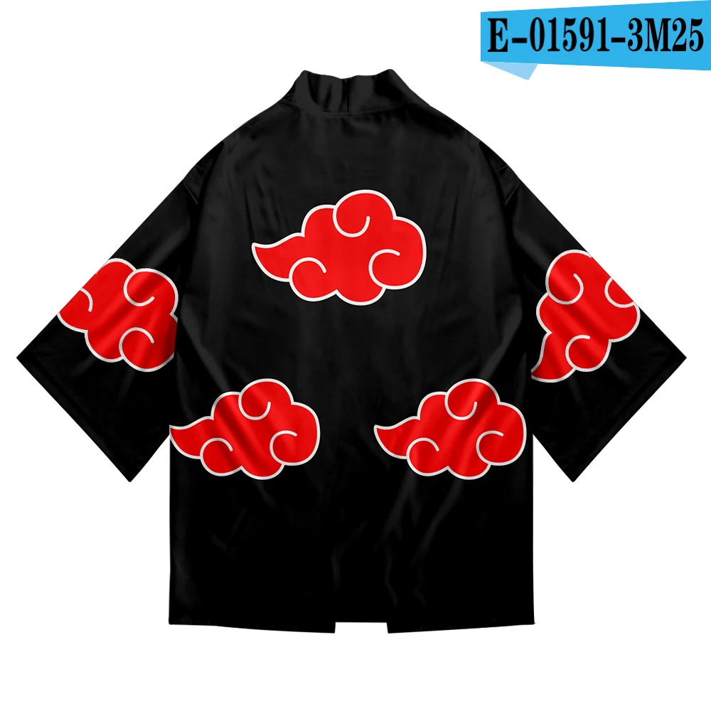Gray Aikooki New Arrival Naruto Kimono Men Fashion Casual Mens kimono Harajuku Style Naruto Anime Kimono Personality Streetwear Tops - Color: Gray