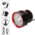 Лм 14x T6 светодиодный Передний фонарь для велосипеда, светодиодный фонарь, Головной фонарь + аккумулятор + повязка на голову