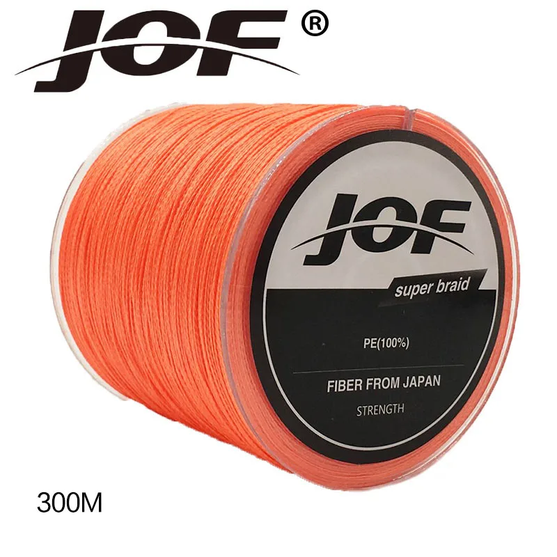 Orange Jof 8 нитей 300 м PE плетеный Рыбалка линии супер сильным Японии Multifilament Линия джиг Карп Рыба линия Провода - Цвет: Orange