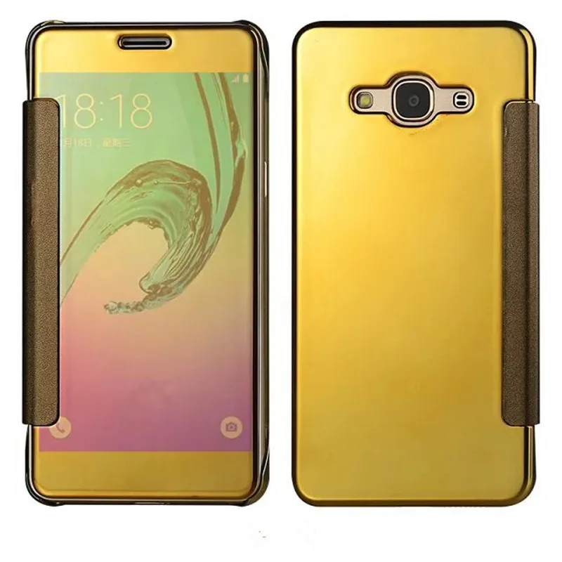 Роскошный зеркальный флип-чехол с золотым покрытием для samsung Galaxy A3 A5 A7 J3 J5 J7 2016