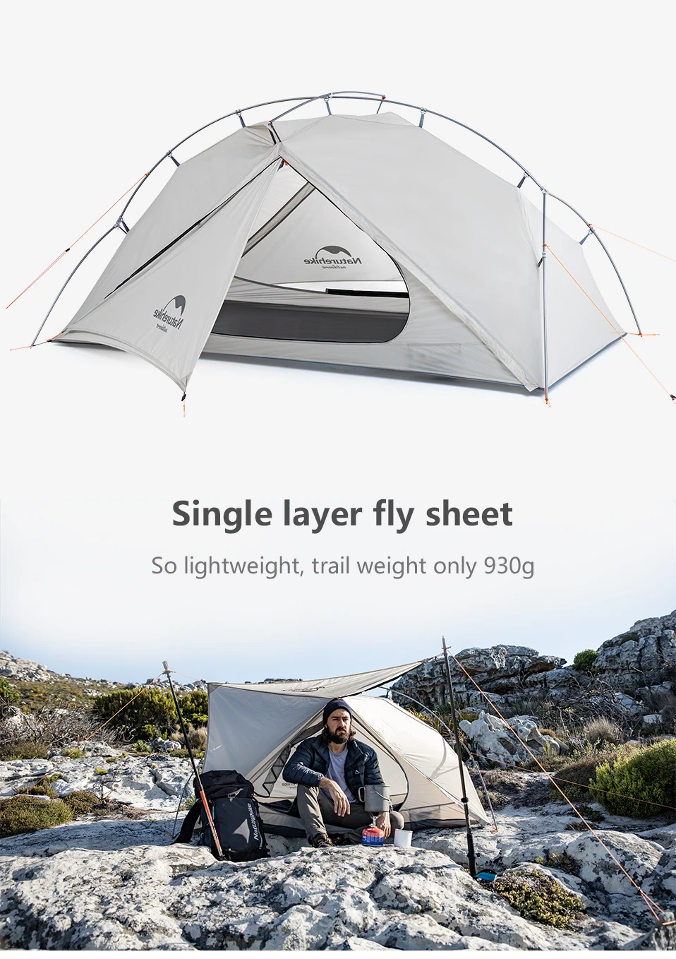 Naturehike Фабрика магазин VIK ультра-светильник 0,93 кг одиночный Тент Открытый Кемпинг Туризм снег непромокаемый портативный алюминиевый тент