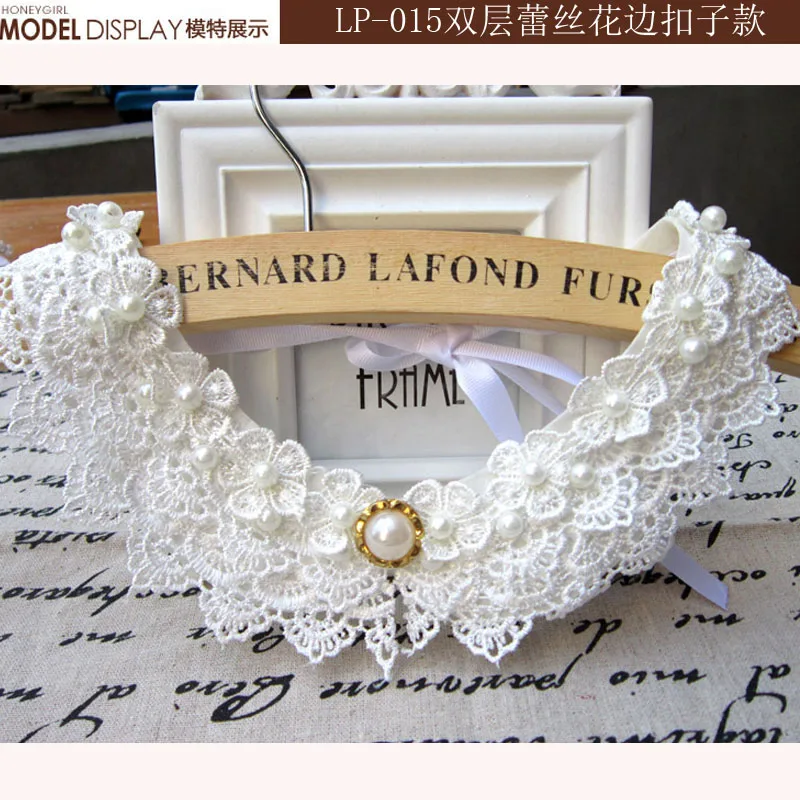 lp015white Новые женские подвески ювелирные изделия бусы с подвесками из хрусталя воротники нагрудник массивные винтажные кружевные бусины из перламутра Поддельный Воротник Ожерелье - Окраска металла: lp015white