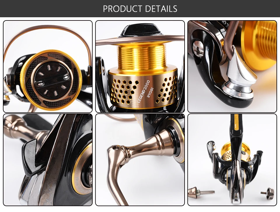 RYOBI LEGEND спиннинговые Катушки 1000 2000 3000 4000 5000 6000 5,1: 1/5. 0:1 Шестерни соотношение 6BB Макс Перетащите 7,5 кг waltwater колеса