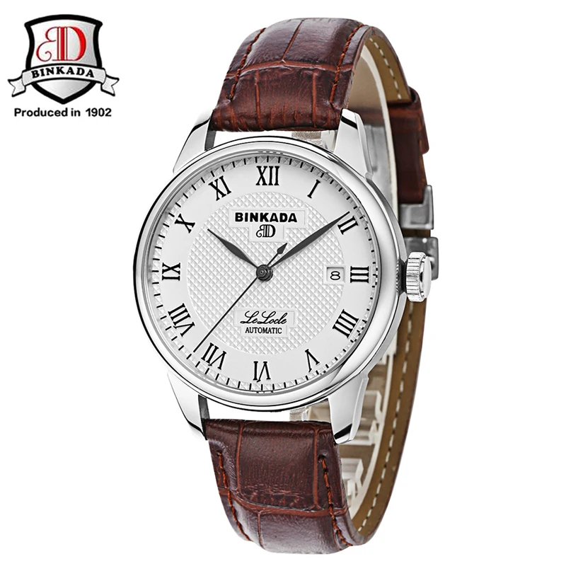 BINKADA Топ бренд класса люкс королевский дизайн черные стальные часы Montre Homme