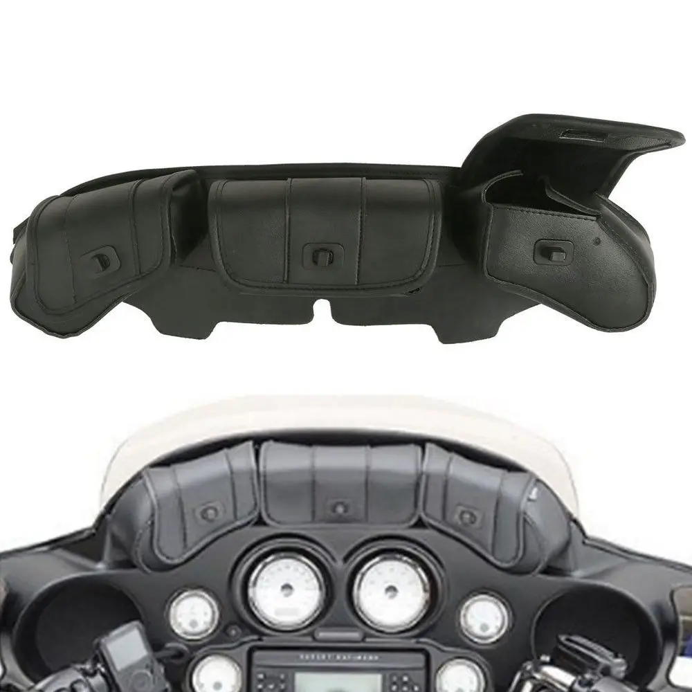 Сумка на лобовое стекло для мотоцикла Тройная сумка 3 карманная Harley Touring Electra Street