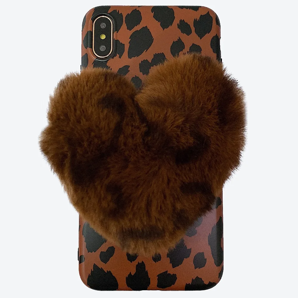 Luxury Leopard print Plush Silicone Phone Case For iphone X 6 6S 7 8 Plus Cases XR XS Max Soft Tpu Back Cover |